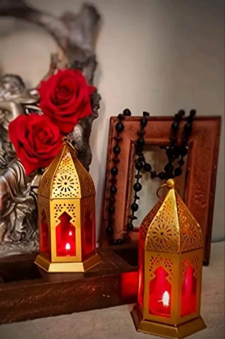 TDMC Tea Light Holder / Candle Holder with Tea Light / Diwali Decoration Home Décor Red / Pink, White, Blue and Yellow Color Metal Lamp with Candle Tealights & Festive Décor - Image 4